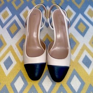 Two Tone Block Heel Slingback